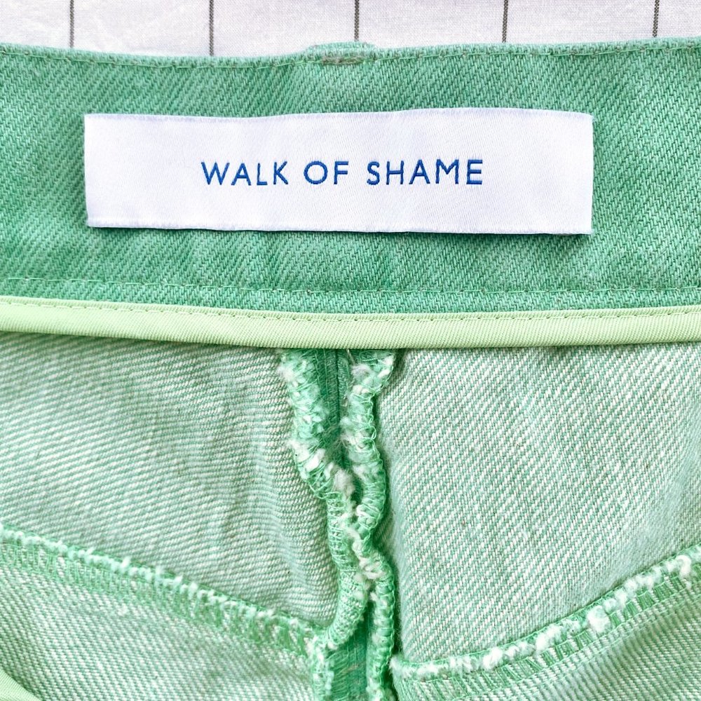 💚 WALK OF SHAME High Waisted Denim Pencil Skirt in Mint Green from Need Supply - Picture 8 of 10